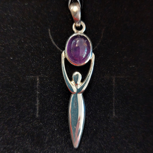 Silver Goddess Pendant - Amethyst