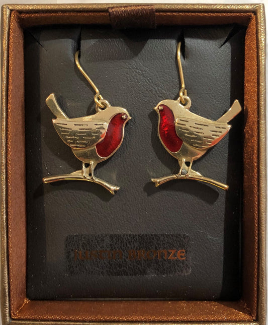 Bronze Robin Earrings