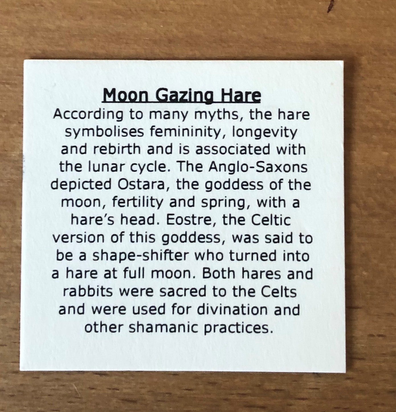 Bronze Moon Gazing Hare Pendant