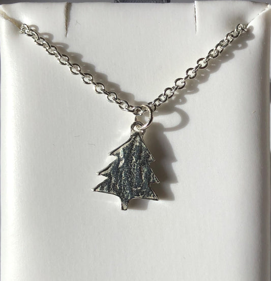 Pewter Christmas Tree Necklace