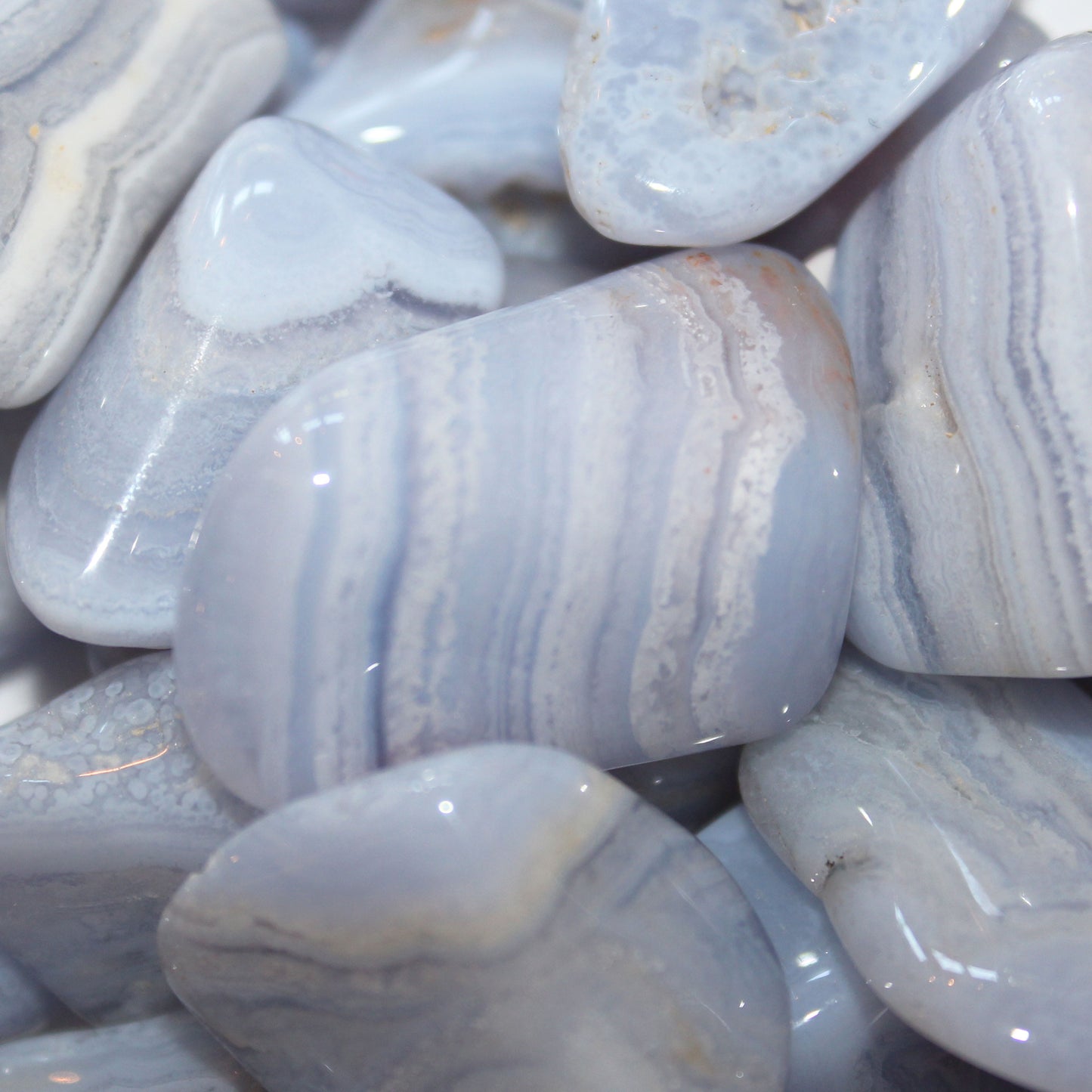 Blue Lace Agate tumble stone