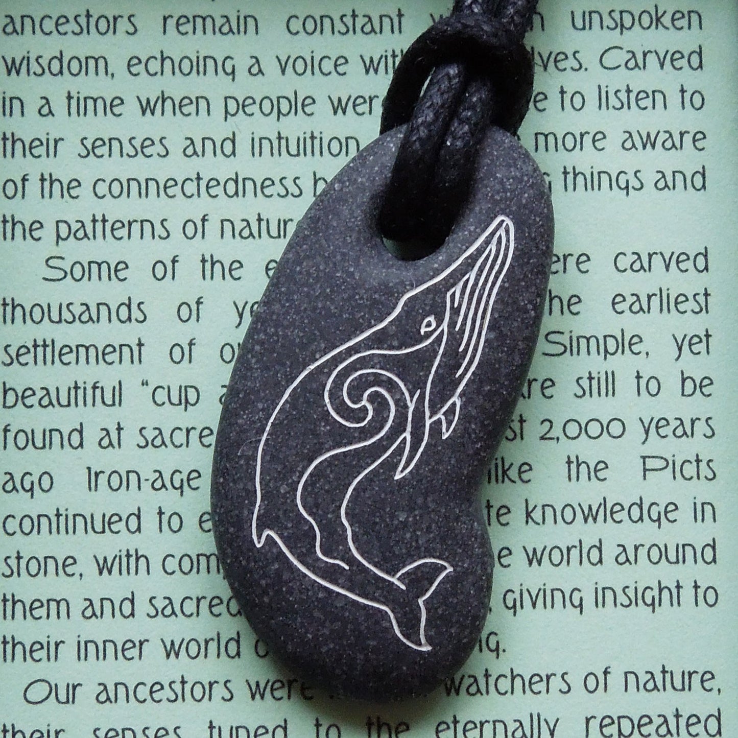 Pictish Pebble Pendant - Whale (C16)
