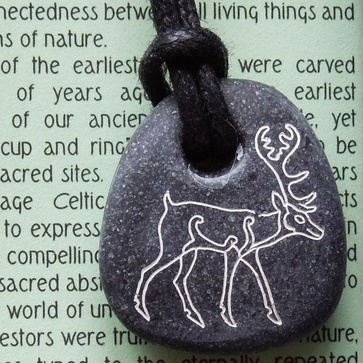 Pictish Pebble Pendant - Stag (C10)