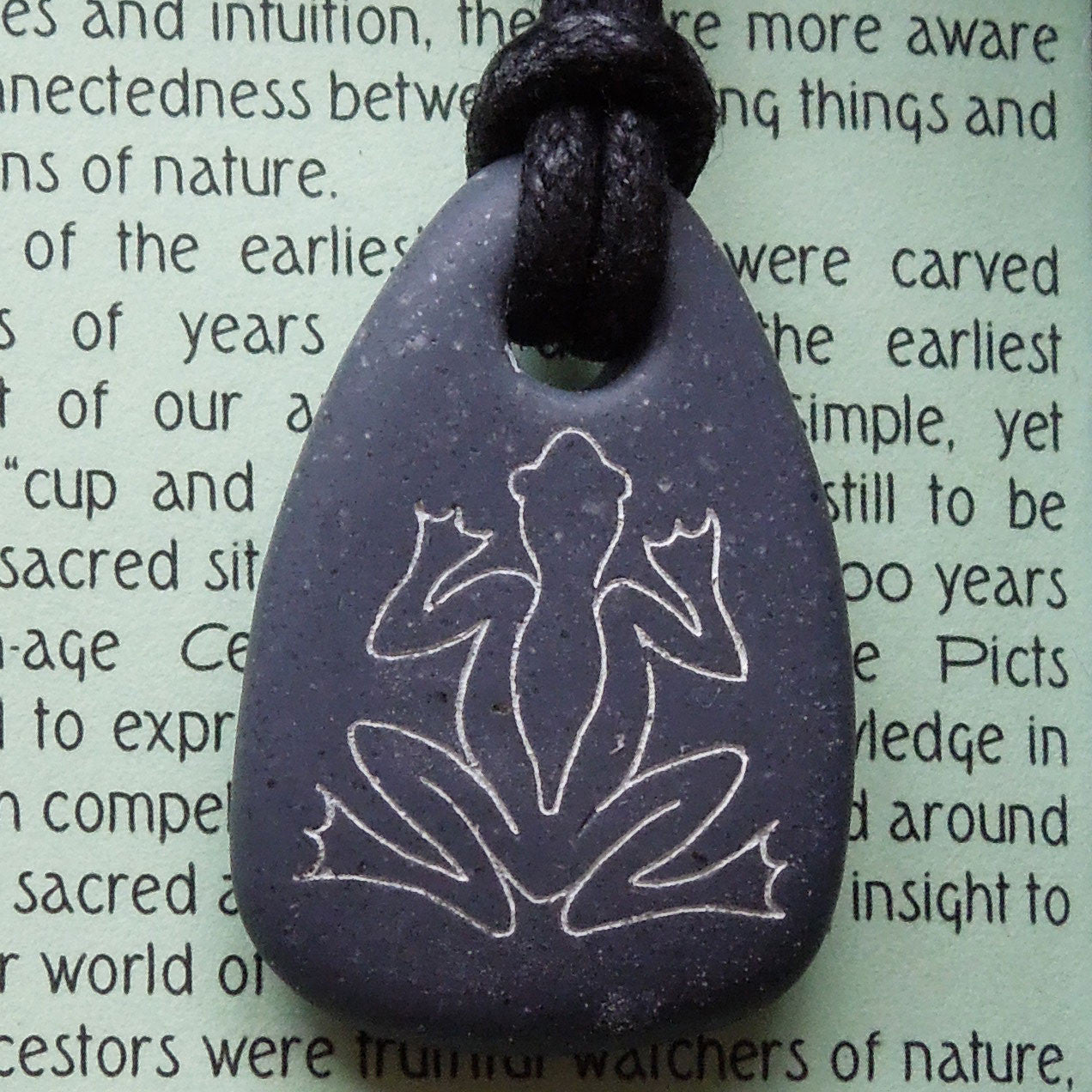 Pictish Pebble Pendant - Frog (C17)