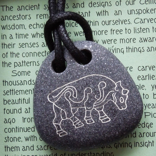 Pictish Pebble Pendant - Bull (C5)