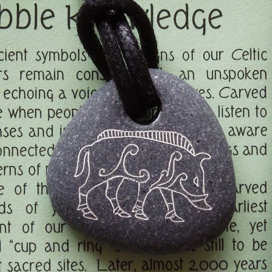 Pictish Pebble Pendant - Boar (C2)