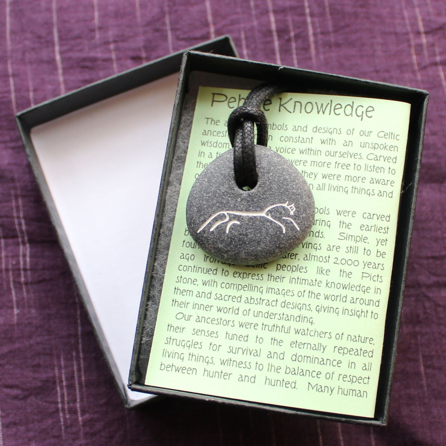 Pictish Pebble Pendant - Uffington Horse (C21)