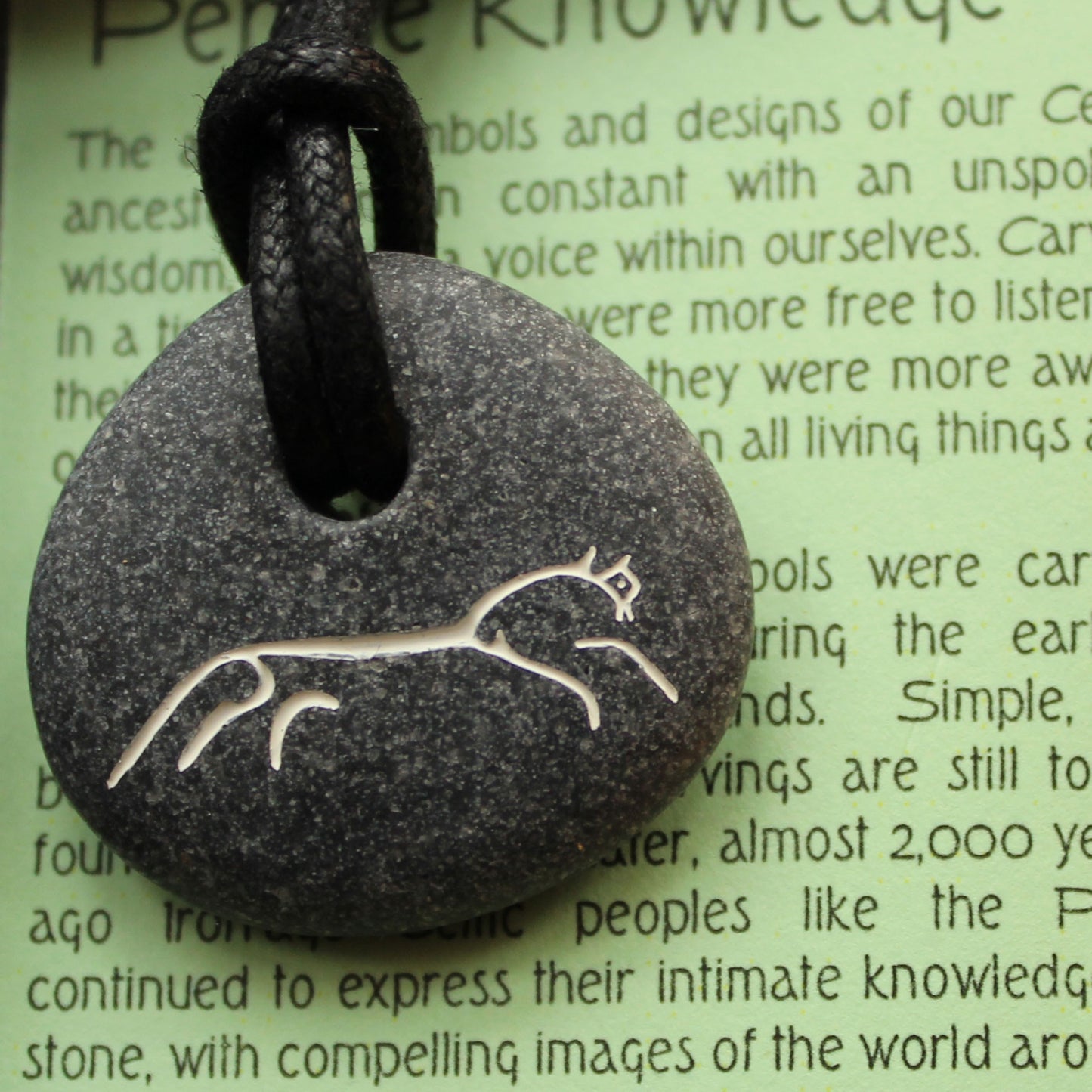 Pictish Pebble Pendant - Uffington Horse (C21)