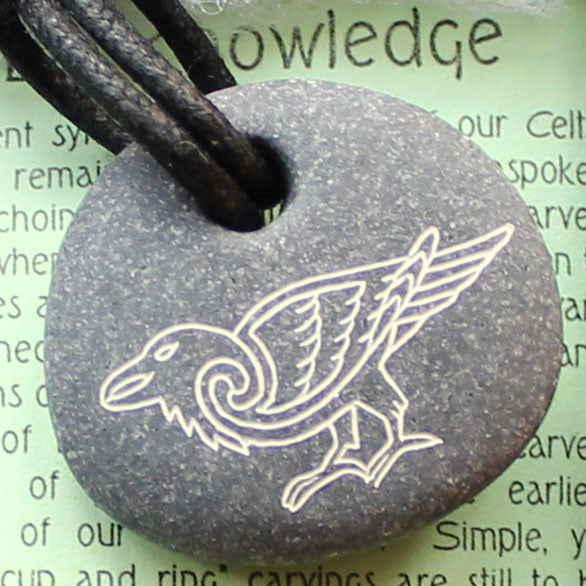 Pictish Pebble Pendant - Raven (C9)