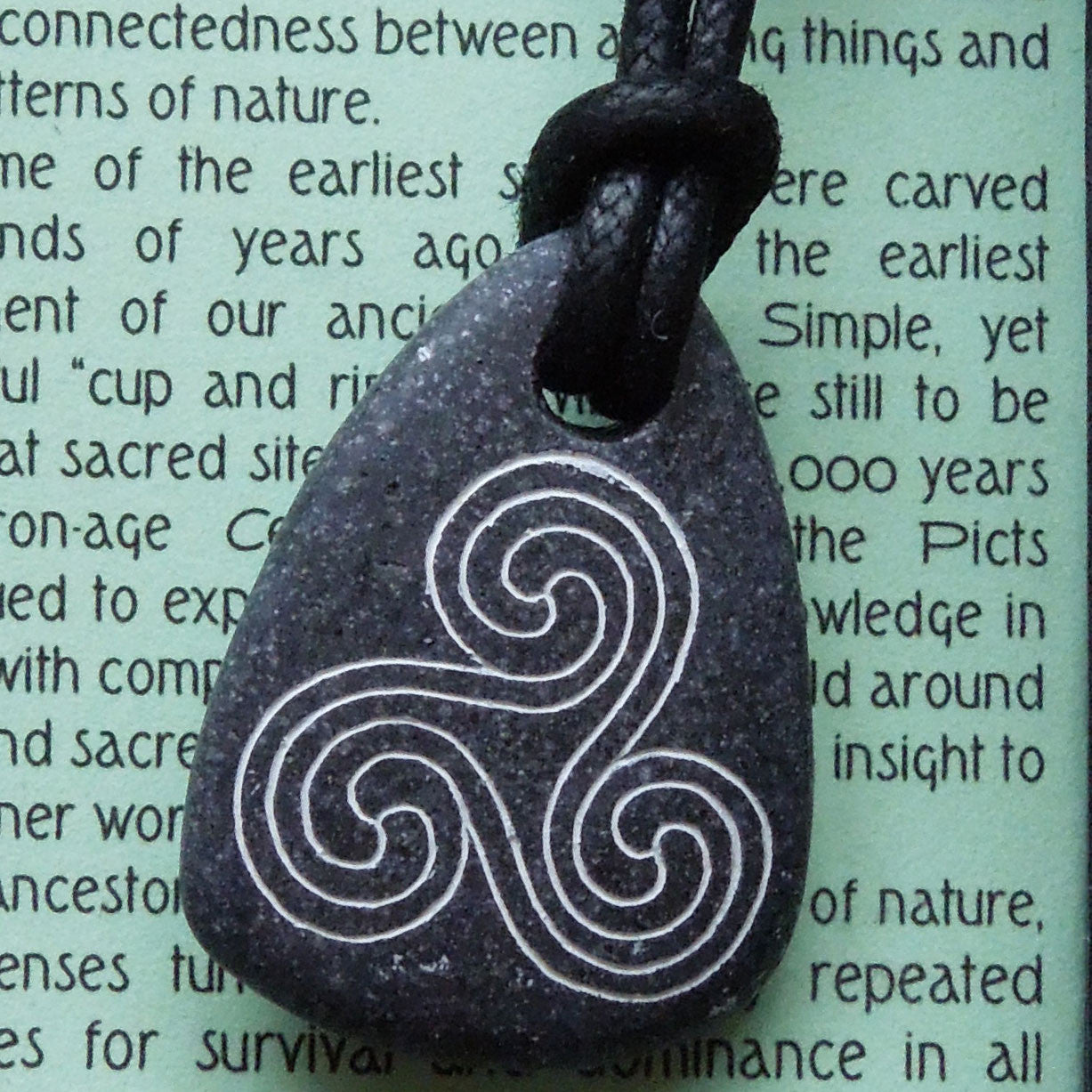 Pictish Pebble Pendant - Triscele (B13)
