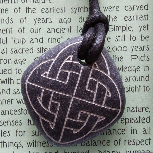 Pictish Pebble Pendant - Celtic Knotwork (B8)