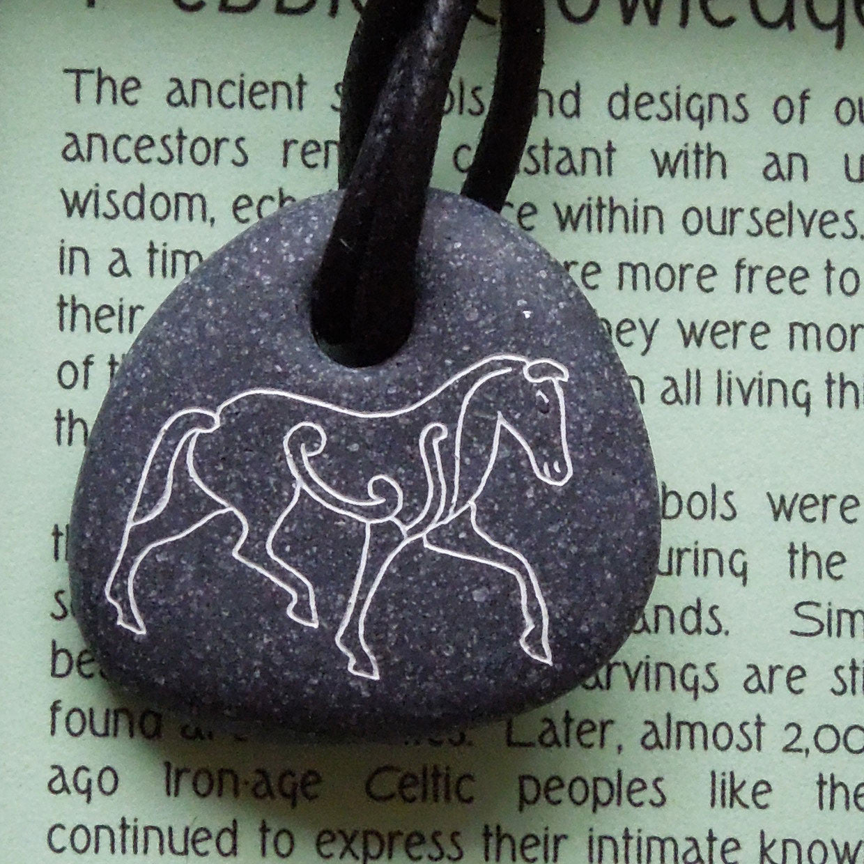 Pictish Pebble Pendant - Horse (C11)
