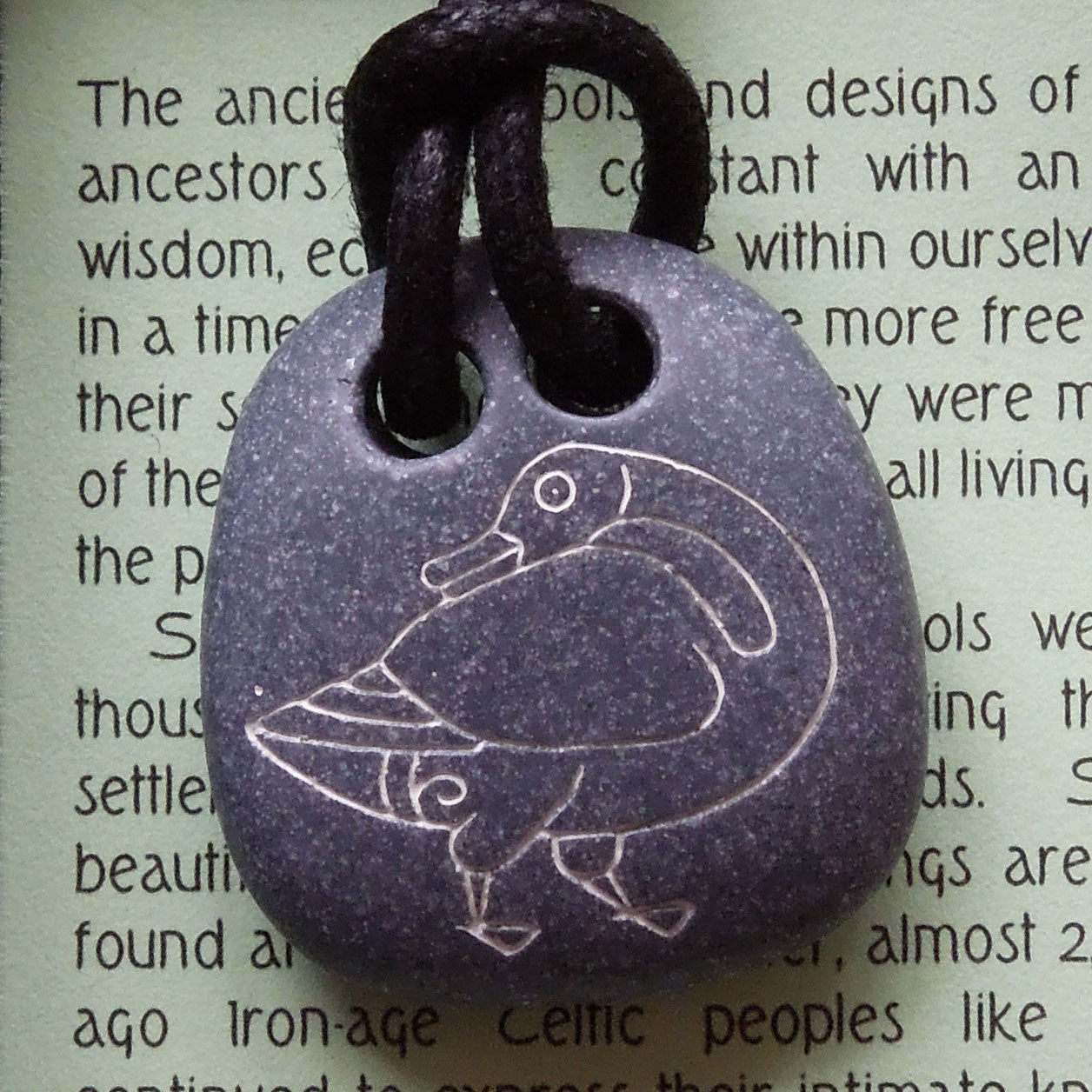 Pictish Pebble Pendant - Goose (C8)