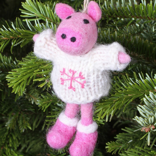Pretty Pig Christmas Tree Decoration