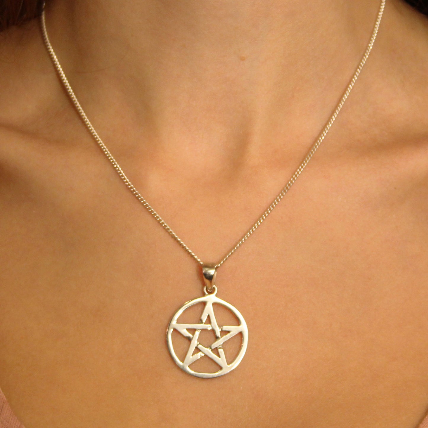 Pewter Pentacle Necklace (PN44)