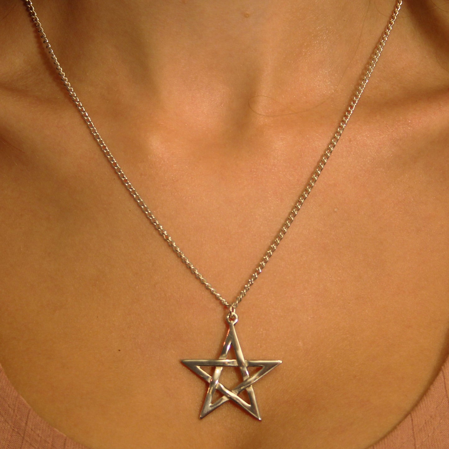 Pewter Pentagram Necklace (PN13)