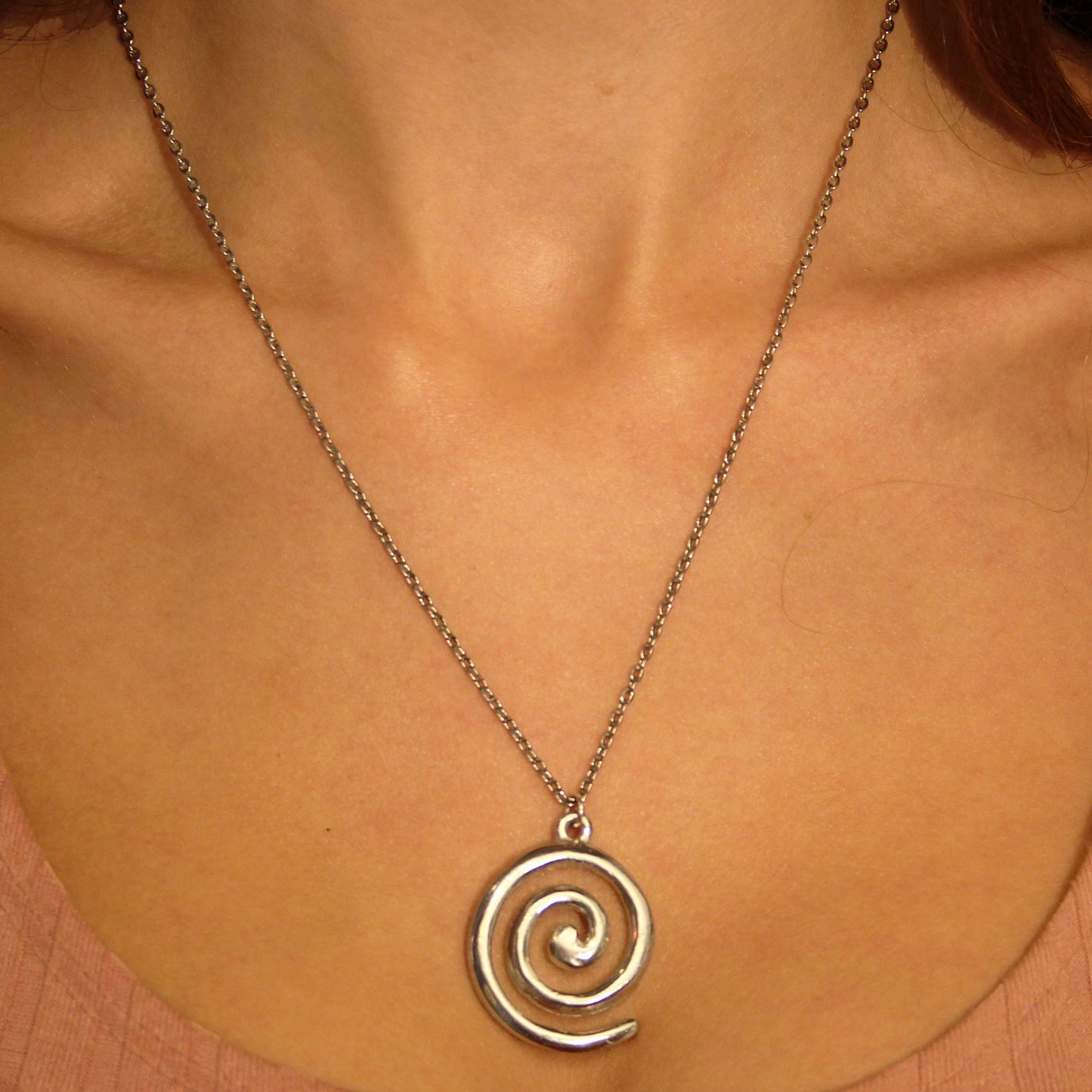 Pewter Spiral necklace (PN432)